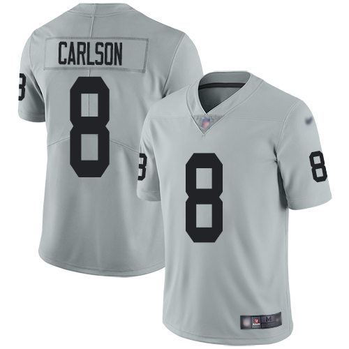 Men Oakland Raiders Limited Silver Daniel Carlson Jersey NFL Football #8 Inverted Legend Jersey